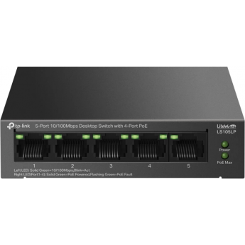Коммутатор TP-LINK LS105LP 5-портовый 10/100/1000 Мбит/с Коммутатор TP-LINK LS105LP 5-портовый 10/100/1000 Мбит/с